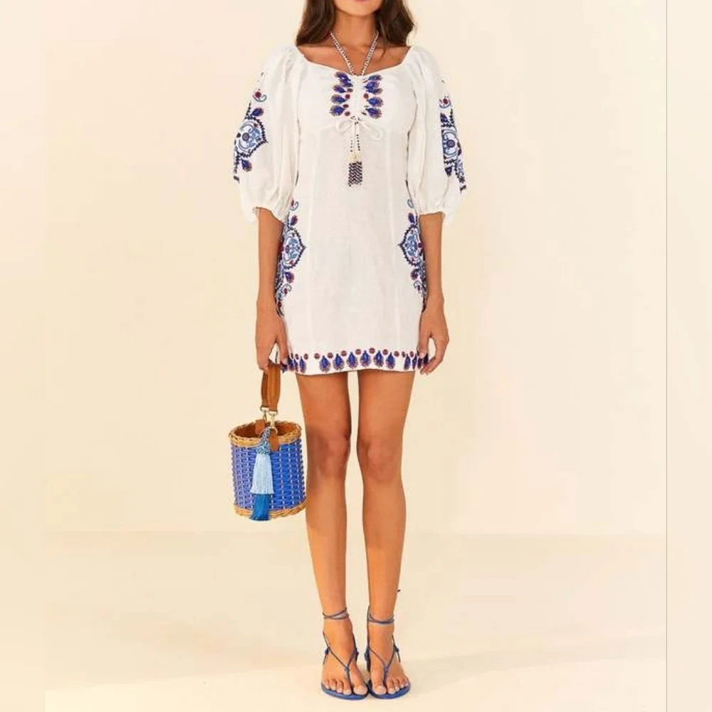 NWT FARM RIO | $285 Embroidered Embellished Mini Dress - Picture 7 of 16